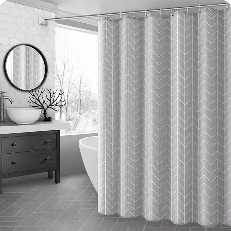 jssablo Shower Curtain Liner, 100% Waterproof PEVA Shower Curtains with 3 Duty Heavy Bottom Magnets and 12 Rust Proof Grommets, 72x72 Weighted Shower Liner for Shower Stall, Bathtubs - Image 1